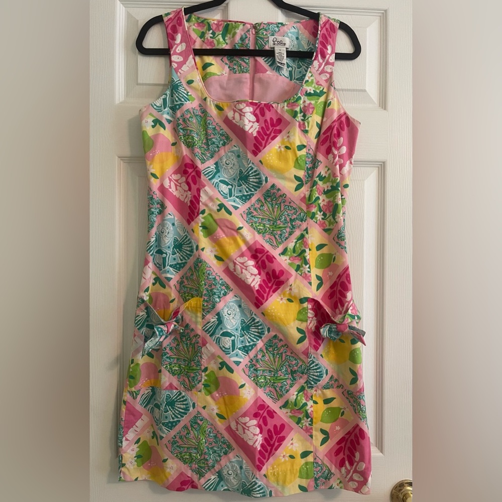 Lilly Pulitzer Vintage Pink Tile Patchwork Dress size 10